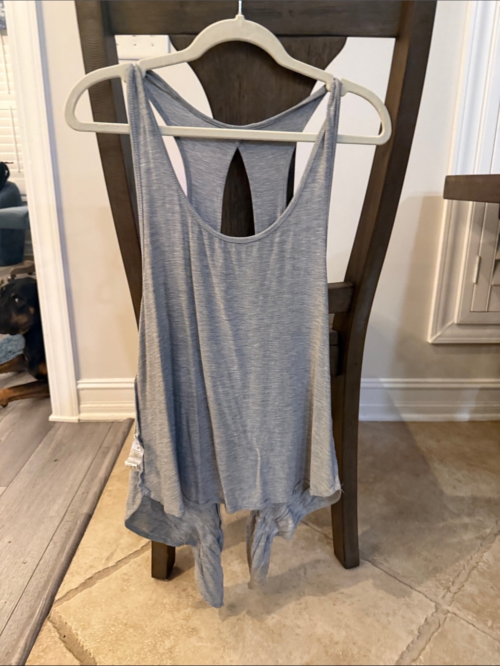 Light Blue Women's Racerback Tie-Hem Tank Top